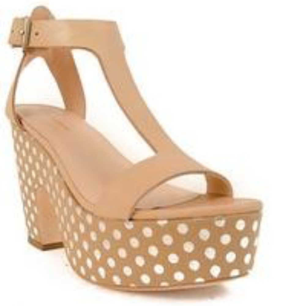 Loeffler Randall Beige Platform Heels